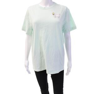 Goat Unisex Basic Light Blue Animal Print Short Sleeve T-Shirt Size S